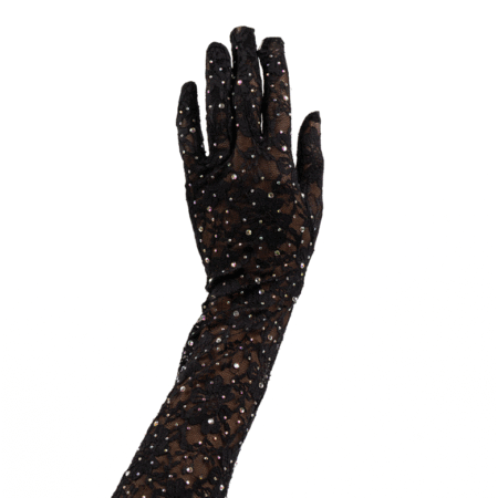 After Dark Crystal Lace Gloves