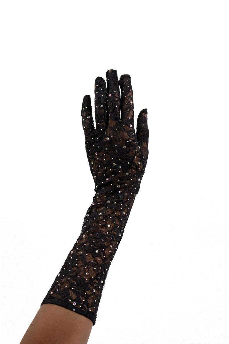 After Dark Crystal Lace Gloves